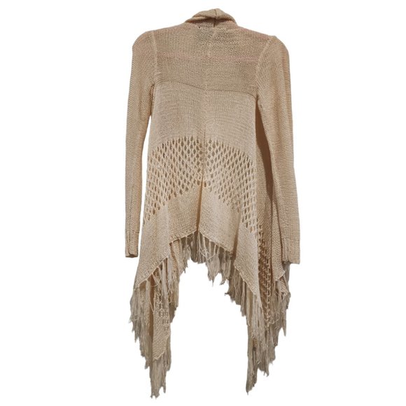 Cream cardigan with fringe tassels - Picture 3 of 3